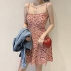 Floral Spaghetti Strap Dress As Shown In Figure - One Size