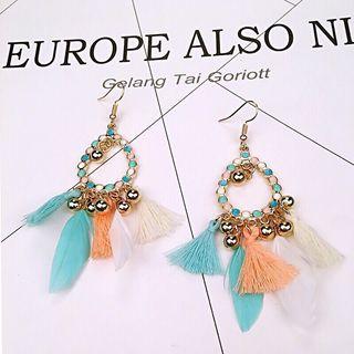 Feather Tassel Hoop Earring