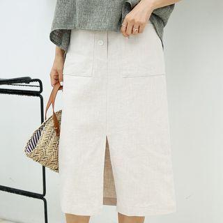 Patch-pocket H-line Skirt