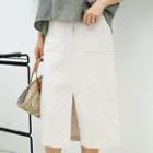 Patch-pocket H-line Skirt