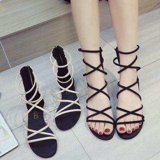 Strappy Back Zip Sandals
