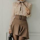 Set: Ruffle Blouse + Mini A-line Skirt