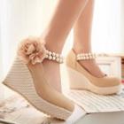 Beaded Ankle Strap Platform Wedges