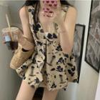 Sleeveless Floral Tunic Blouse
