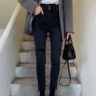 High-waist Fleece Skinny Jeans