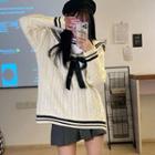 Sailor Collar Sweater / Pleated A-line Skirt / Set