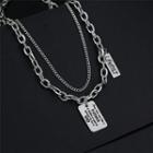 Lettering Pendant Layered Chain Necklace As Shown In Figure - One Size