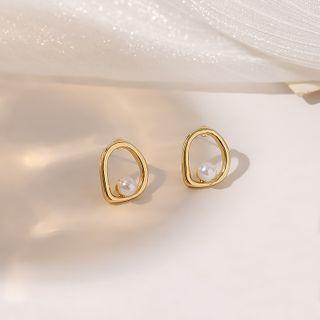 Asymmetrical Pearl Stud Earring As Shown In Figure - One Size