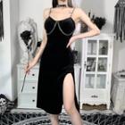 Chained Strappy Midi A-line Dress
