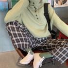 Turtle-neck Long-sleeve Loose-fit Knit Top