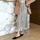 Dotted Tiered A-line Midi Skirt
