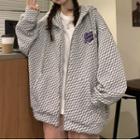 Checkerboard Zip-up Hoodie