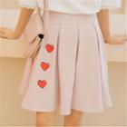 Heart Print A-line Skirt