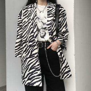 Zebra-print Loose-fit Blazer