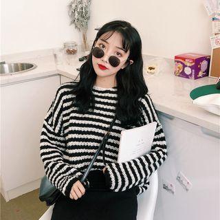 Striped Loose-fit Sweater As Figure - One Size