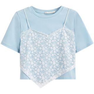 Inset Lace Camisole T-shirt