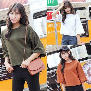 Plain Bell-sleeve Sweatshirt