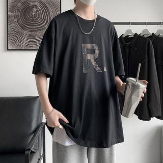 Rhinestone Letter T-shirt