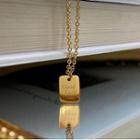 Lettering Tag Pendant Stainless Steel Necklace Gold - One Size