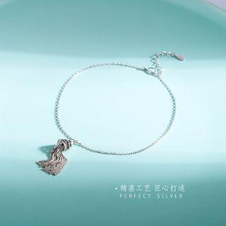 Sterling Silver Fringed Anklet 1 Pc - Silver - One Size