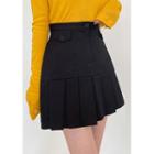 Pleat-hem A-line Miniskirt