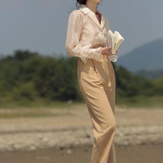 Dotted Shirt / Wide-leg Pants