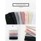 Colored Slit-hem Cotton Pants