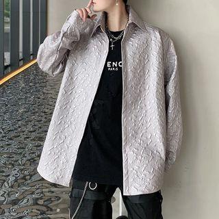 Faux-leather Embossed Jacket