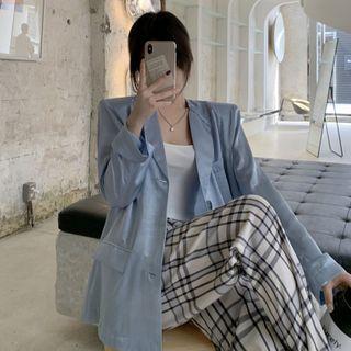 Blazer / Plaid Wide-leg Pants