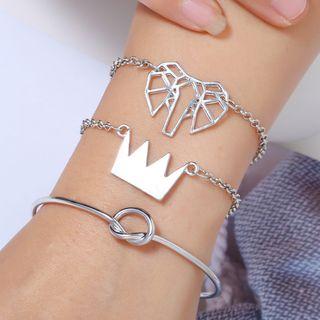 Set Of 3: Alloy Bangle / Bracelet As Shown In Figure - One Size