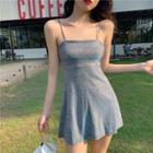Spaghetti Strap Glitter A-line Dress As Shown In Figure - One Size