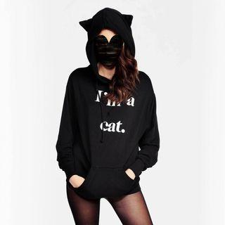 Letter Cat Ear Hoodie