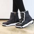 Buttoned Fleece-lined Snow Boots