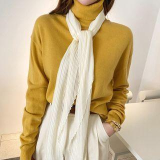 Pleated Chiffon Long Scarf