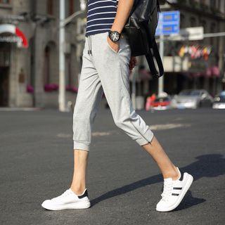 Drawstring Zip-side Cropped Pants