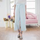 Cutout Hem Wide-leg Pants