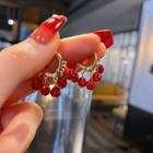 Rhinestone Alloy Fringed Earring 1 Pair - Earring - Fruit - Red - One Size