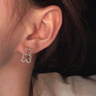 Bear Faux Pearl Alloy Earring 1 Pair - Gold - One Size
