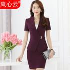 Set: Short Sleeve Blazer + Dress Pants/ Skirt