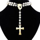 Stainless Steel Cross Bead Necklace As Shown In Figure - One Size