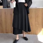 Asymmetric A-line Midi Skirt Black - One Size