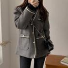 Quilted Button Jacket Gray - One Size