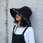 Lettering Wide Brim Bucket Hat