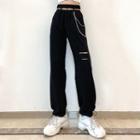 Distressed Chained Harem Pants