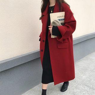 Notch Lapel Plain Coat