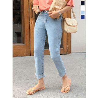 High-waist Distressed Loose-fit Jeans
