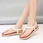 Two Tone Buckled Flat Sandals