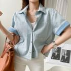 Crop Denim Shirt Jacket