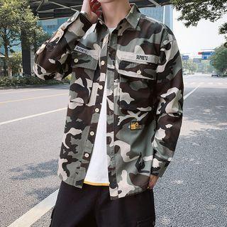 Long-sleeve Camouflage-print Shirt