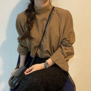 Long-sleeve T-shirt / Midi A-line Lace Skirt